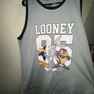 Vtg Looney Tune space jam Mens Jersey Tank Top Bugs Taz Daffy size XXL
